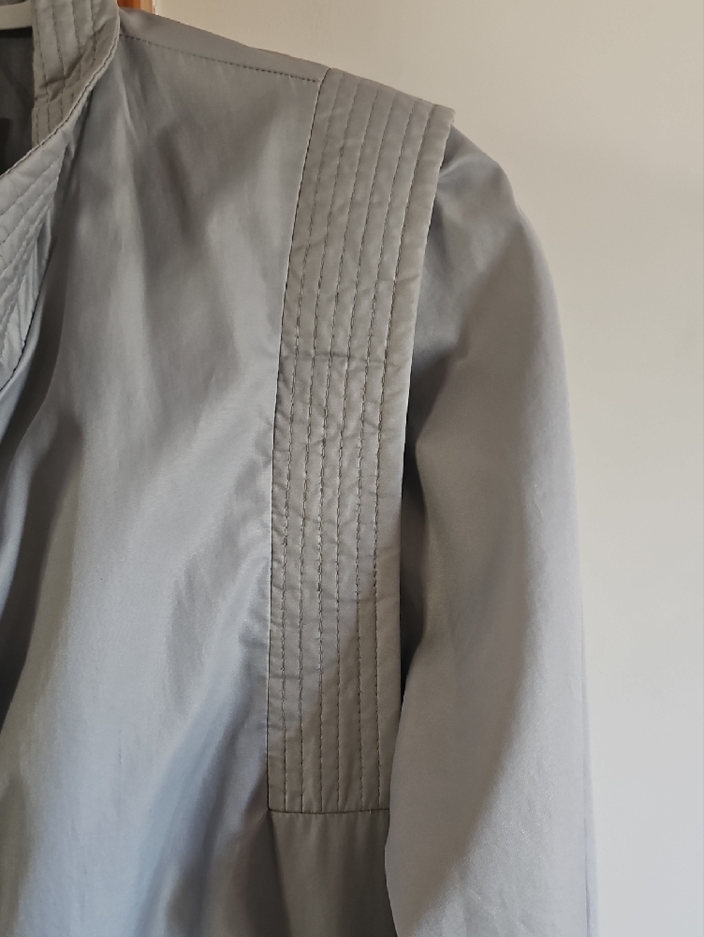 London Fog Light Gray Women's Trench Coat with Stand Collar - Picture 3 of 11